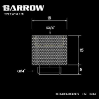 Прямой фитинг Barrow TNYZ-G15 Black