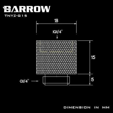 Прямой фитинг Barrow TNYZ-G15 Black
