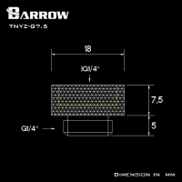 Прямой фитинг Barrow TNYZ-G7.5 Gold